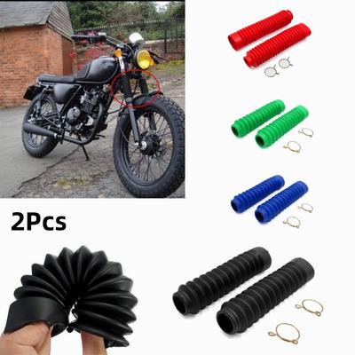 1 Paar 205 mm Universal-Motorrad-Gummi-Vorderradgabel, stoßfest, Staubschutz, Gamaschen, Gators-Stiefel-Stoßschutz