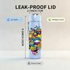 1PC Vibrant Abstract Flower 750ml Color Plastic Sports Water Bottle Leakproof Flip Straw Lid Suitable for Sports Office Home Use
