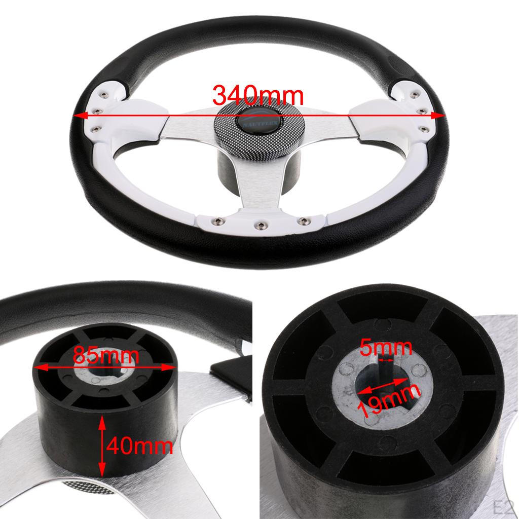 Aluminum Alloy Marine Yacht Boat Steering Wheel 3 Spoke 340mm with Hub