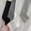 Atmungsaktive Fußlose Beinwärmer im japanischen Stil für Frühling/Sommer: Y2K Hot Girl Vertikal gestreifte Rüschen-Sockenüberzieher