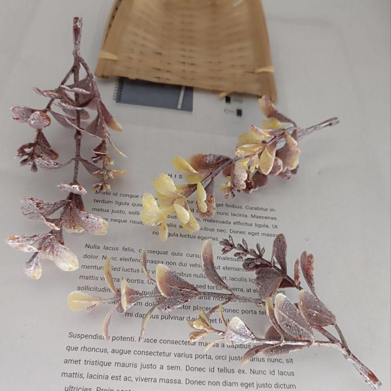 5pcs Mini Branches Stamen DIY Wreath Decorative Accessories Artificial Flower Leaves Grass Christmas Party Decoration Fake Plant
