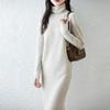 Women Sweater Dress 100% Wool MODERN NEW SAGA Turtleneck Knit Long Pullover Winter Jumpers Wool Long Dress Female