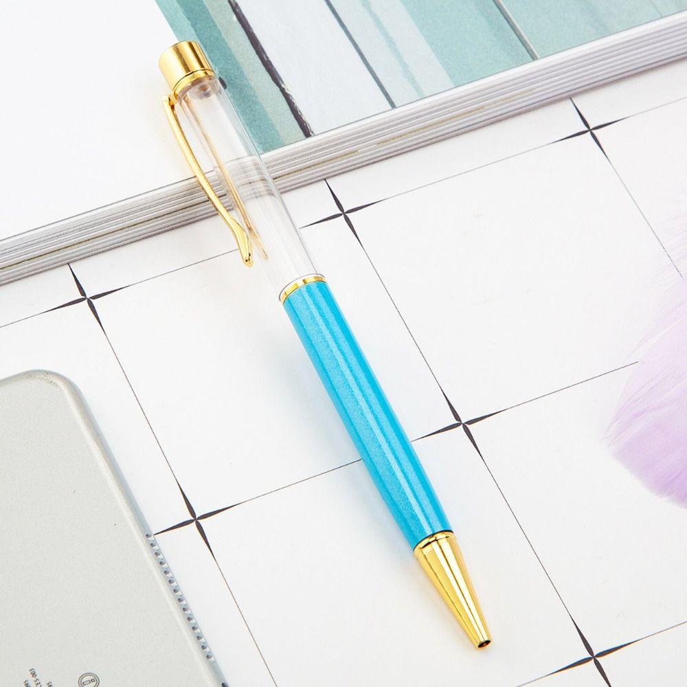 DIY Neutral Gel Pens Metal Signature Pen Quicksand Empty Tube Ball Point Pen  School Supplies