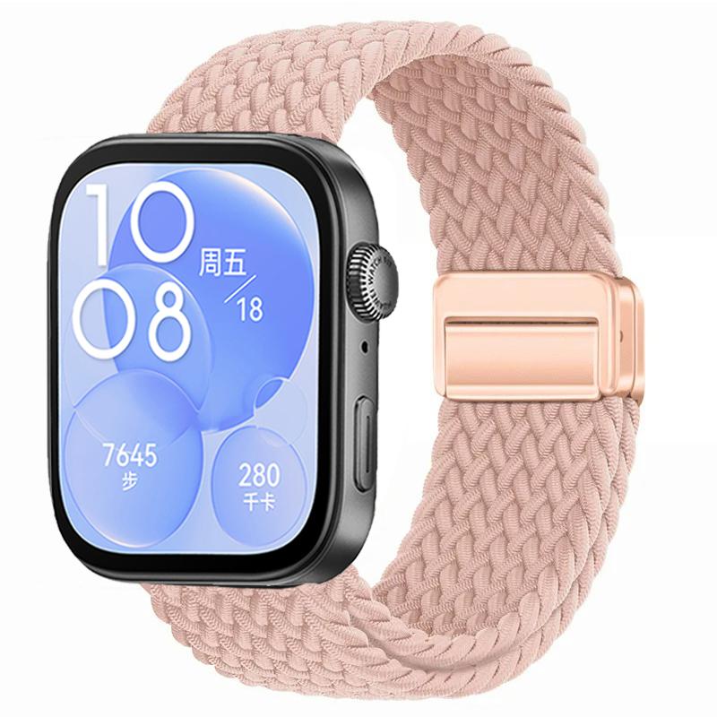 Nylon Braided Strap for Huawei Watch Fit 3/4/4 Pro Magnetic Adjustable Comfortable Band for Huawei Watch Fit 4/3 Bracelet Belt