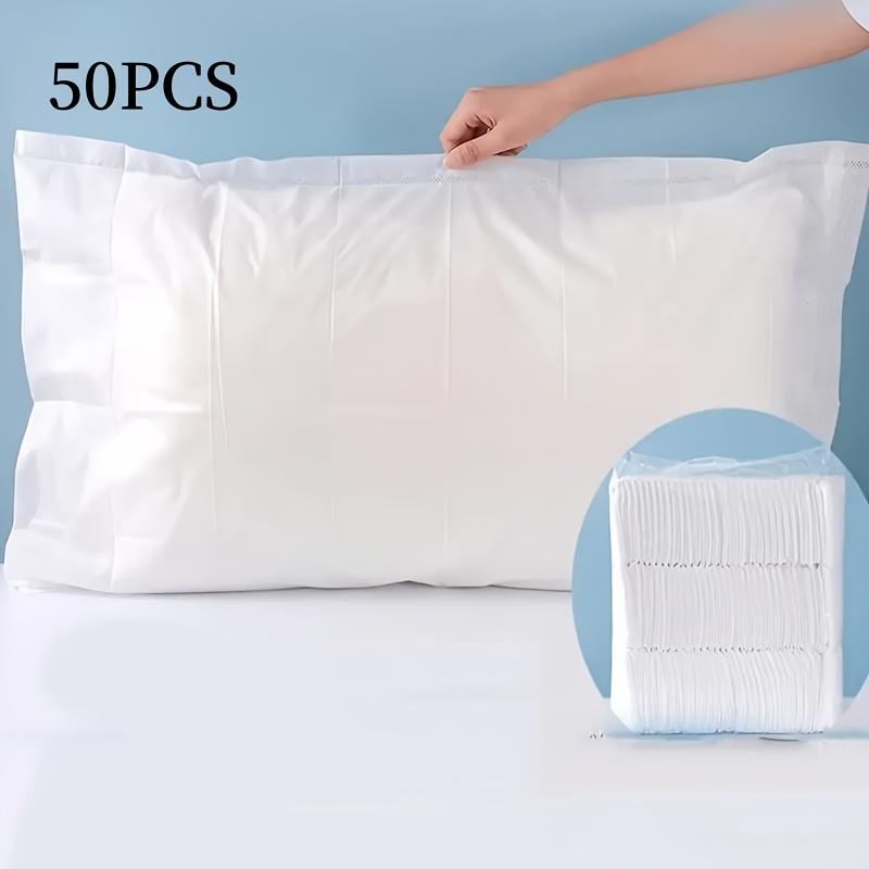 

50/100 Pack Disposable Pillow Protector Covers Premium Thick Non-Woven Dustproof Travel Hotels Bedding Essential Pillowcase Set