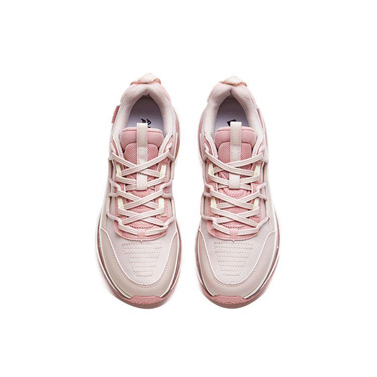 Anta Comfortable Shock Absorbing Non-Slip Durable Low-Top Running Shoes Women Sneaker Gray Pink 922145501-3