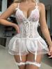 New Sex Underwear Sexy Women's Lace Mesh Garter Nightdress Pajamas Sex Suit