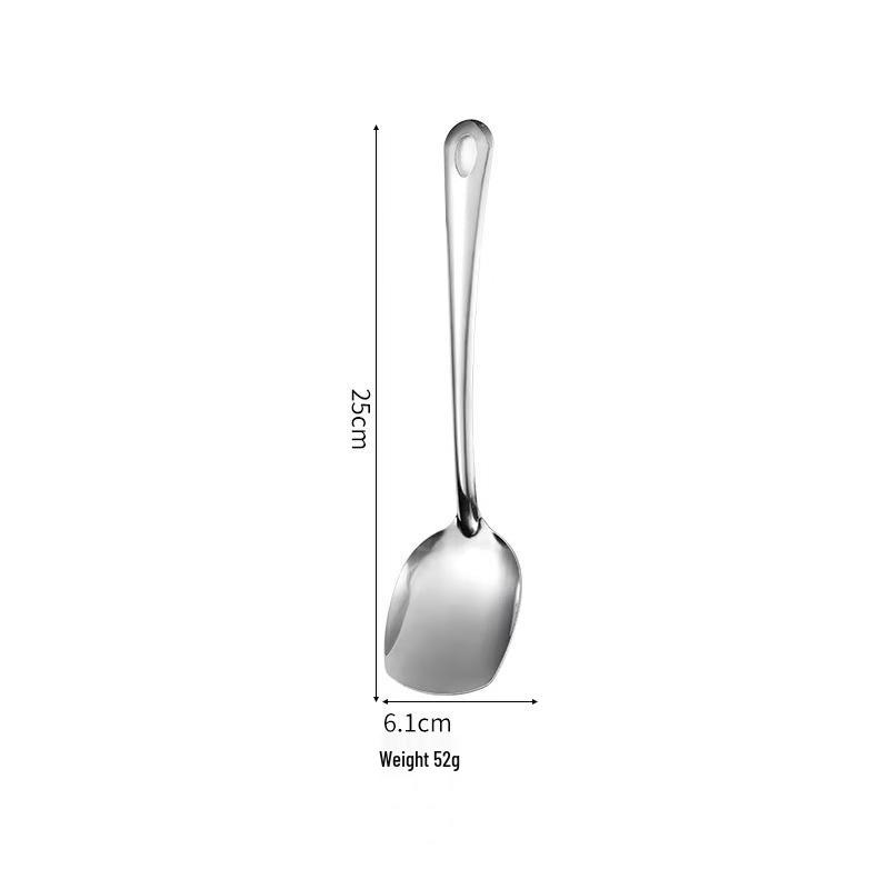 Stainless Steel Kitchen Utensil Set: Spatula, Soup Ladle, Slotted, Serving, Portion Spoons & Frying Pan Tools.