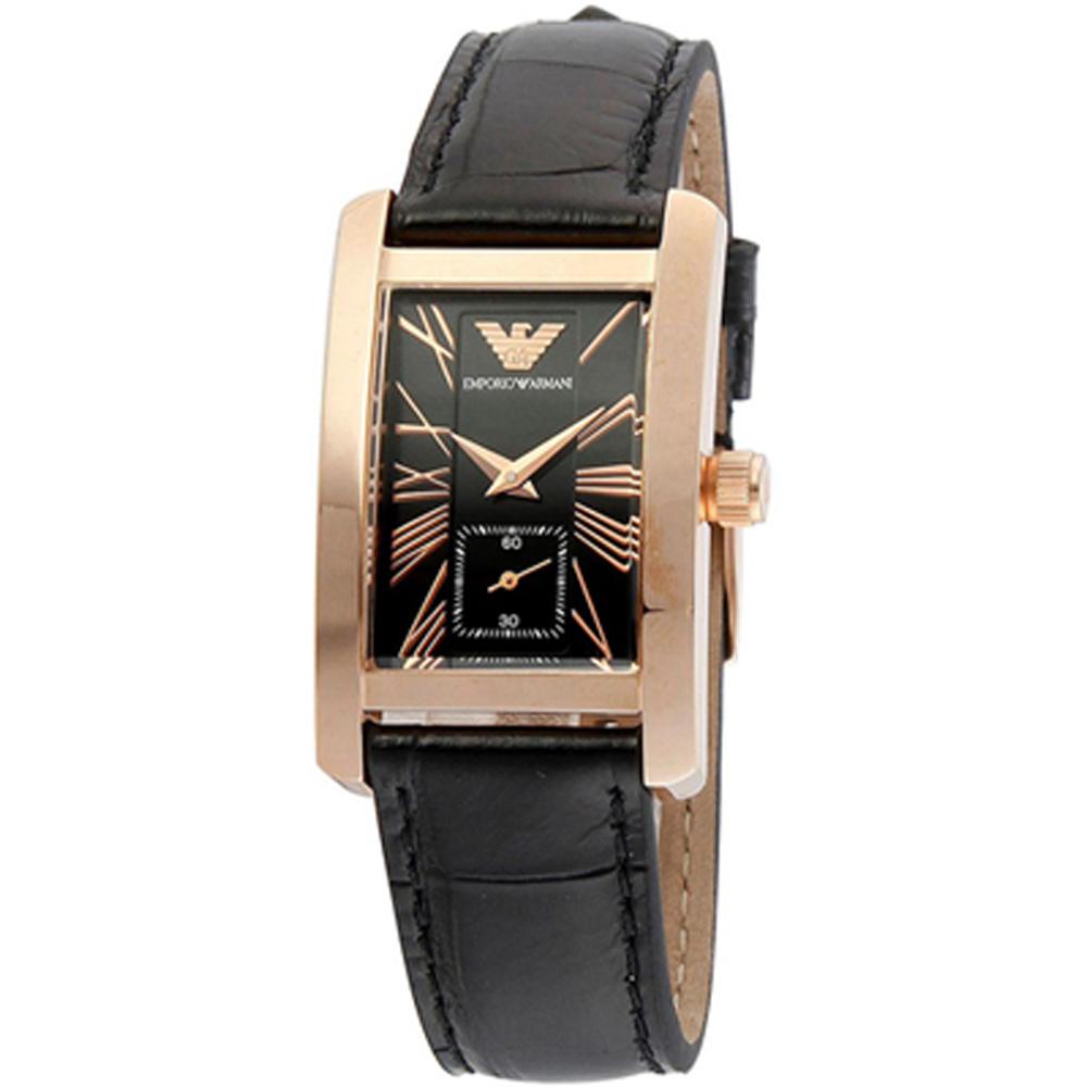 

Emporio Armani Historical Collection Black Dial Black Leather Women s Quartz Watch AR0169