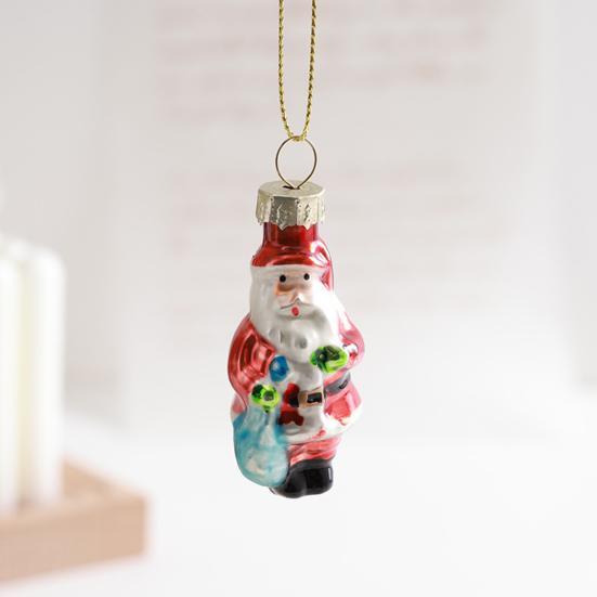 9 Pcs Christmas Ornaments Mini Resin Bear Tree Snowman Santa Xmas Tree Hanging Decoration for Winter Home Party Decor