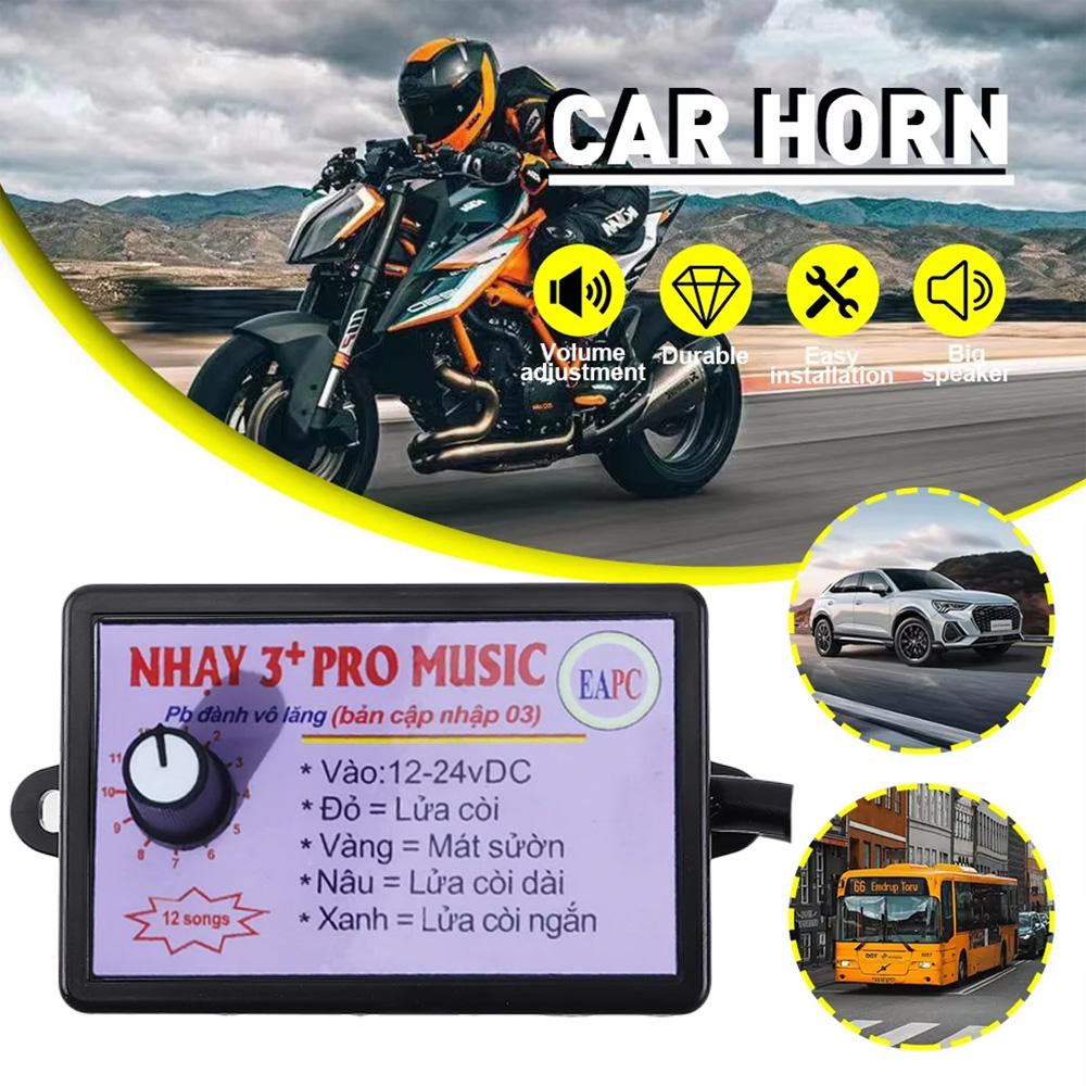 Controlador de Bocina Electrónica Musical de 12V con 8 Sonidos y 12 Sonidos, Unidad de Control de Sonido para Altavoz de Bocina 3+ Pro con Cambio de Volumen para Coche