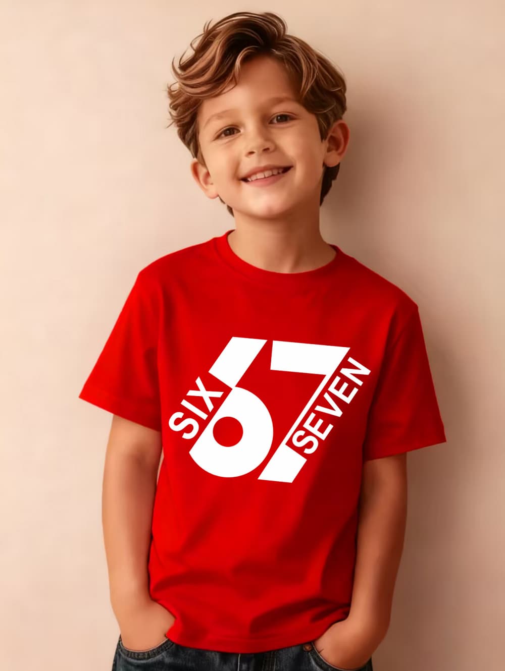 SIX SEVEN 7th Birthday Kids TShirt Adult Boys Girls Family Matching Cotton Casual Short Sleeve Tops Print Birthday Party Tee 100