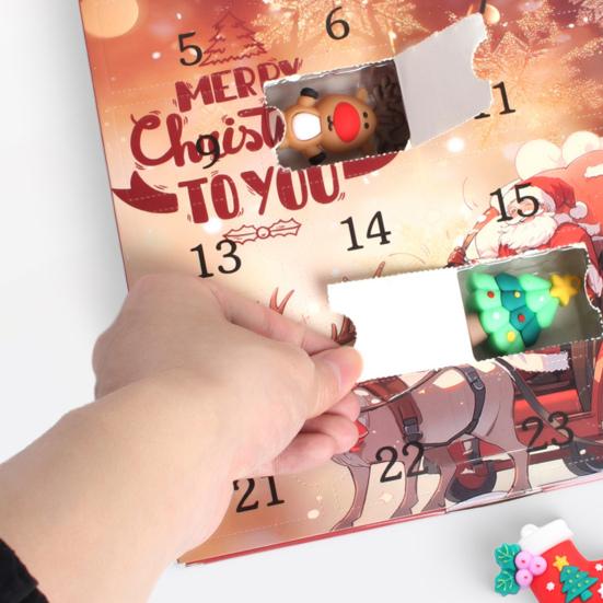 2025 Christmas Advent Calendar 24 Days Countdown Calendar with 24 Pcs Collectible Figures Classic Christmas Dolls Set Holiday Gifts for Boys Girls