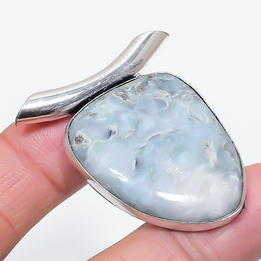 

Натуральный Ларимар Драгоценный камень Ручная работа 925 Стерлинговое серебро Ювелирная подвеска 1,77 m1J00