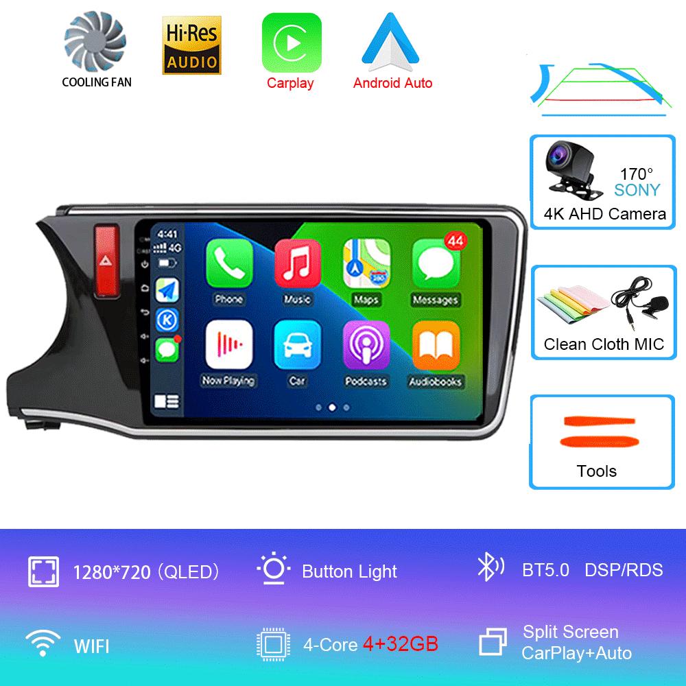 For Honda City Grace 2014 - 2017 Android 14 Car Radio Multimedia Player Unit RHD Head Navigation GPS 4G Wifi BT DSP QLED Screen