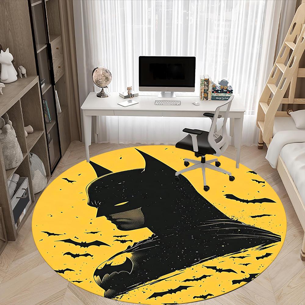 1pc Batman Office Round Area Rug, Under Office Chairs Bedroom Living Room Home Decor, Room Deco, Available In Various Sizes