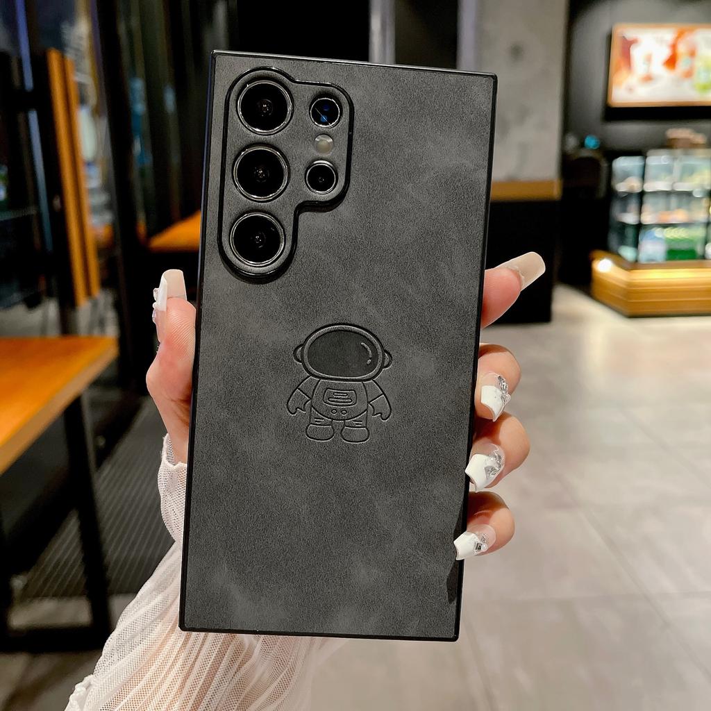 Suitable for Samsung S25ultra Lambskin Astronaut S24U Mobile Phone Case Magnetic S23 Fe Cartoon S22