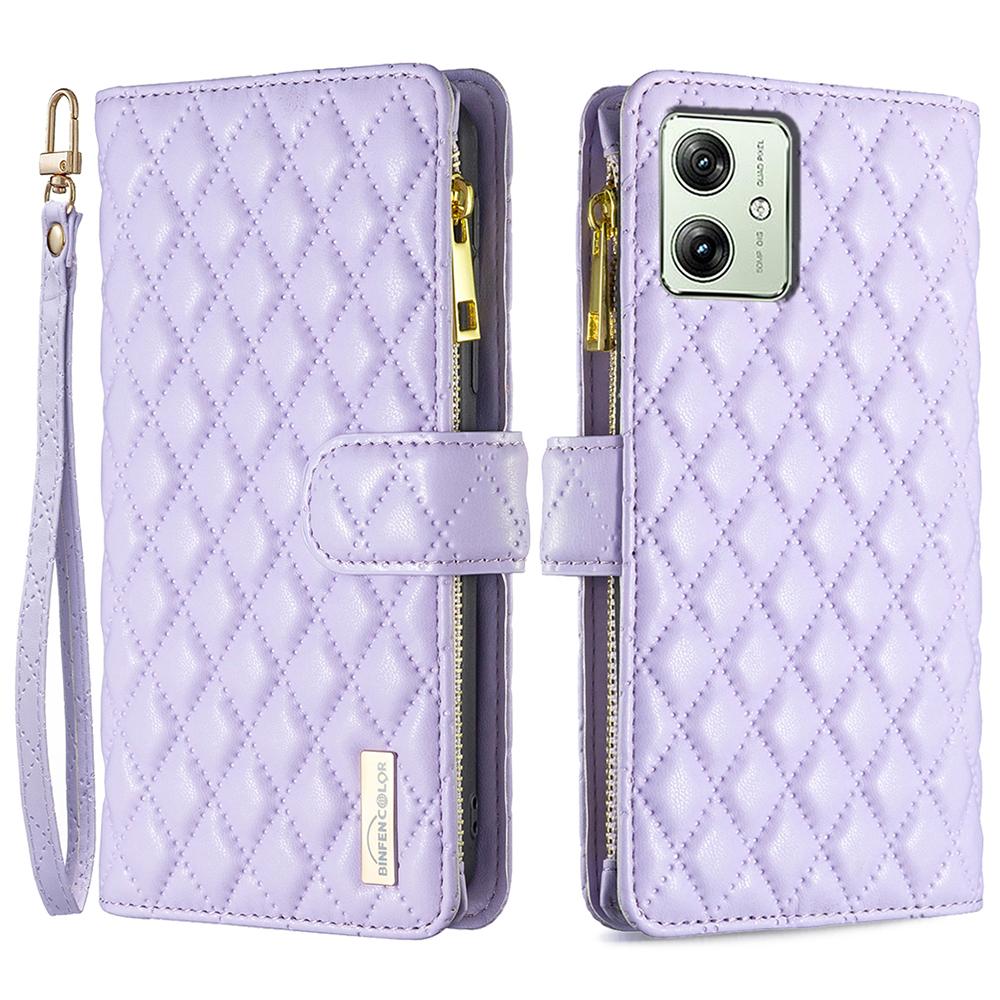 BINFEN COLOR BF Style-15 For Honor X6a 4G Wallet Cover Leather Zipper Pocket Phone Case