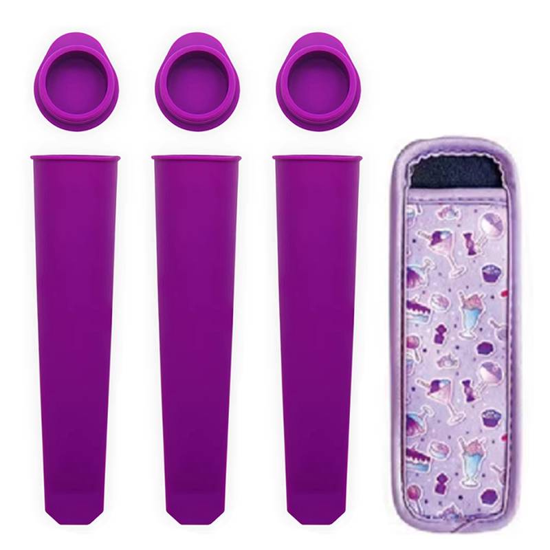 Silicone Ice Pop Molds With Lids Reusable Freeze Pop Mold Food Grade Hand-Held Diy Ice Cream Molds Kitchen Tool Accessory