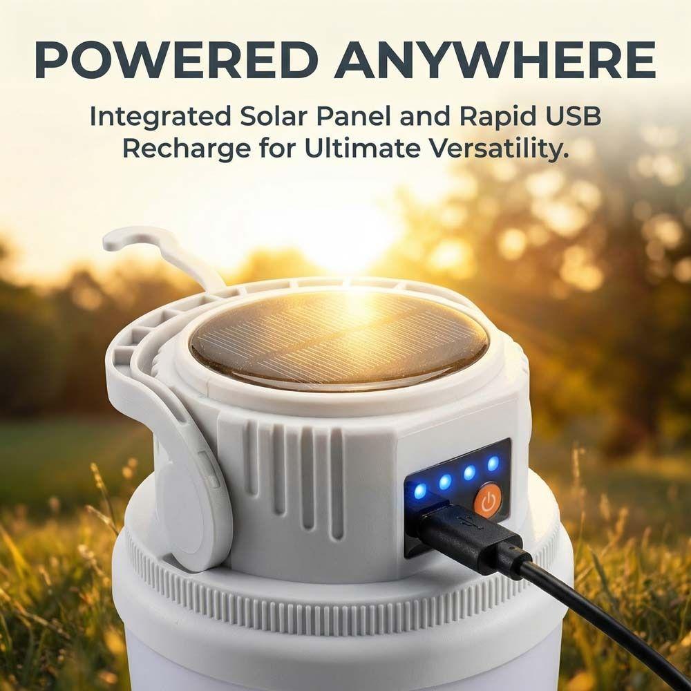 Waterproof LED Solar Camping Light LED Light Rechargeable Light Solar Camping Lights Emergency Use