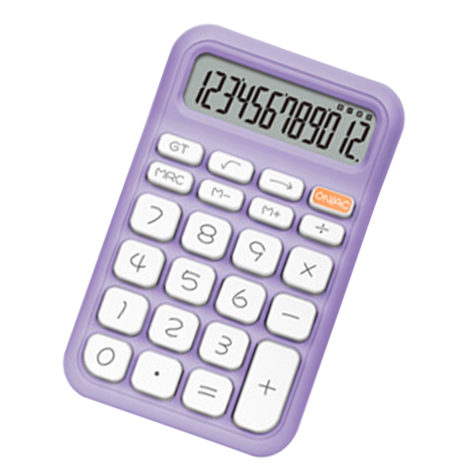 

Calculator 12 Digit Handheld Pocket Calculator Note Pad Calculator for Students Office Purple фіолетовий