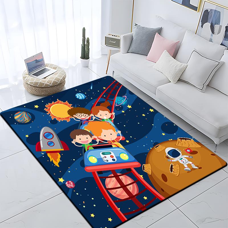 Cartoon astronaut children's room decorative carpet Camping cushion play aera mat  floor mat carpet game area rug floor mats