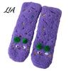 Cozy Cartoon Pattern Socks Thickened Floor for Women, Non-Slip Mid-Calf Socks, Thermal Winter Comfortable Elastic Ribbed Slippers Soft Fuzzy