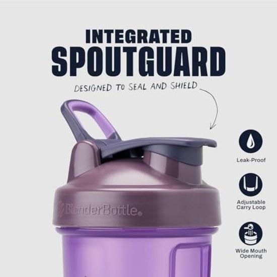BlenderBottle Classic 20oz Protein Shaker Genuine Product Capacity 600ml (Measurement 400ml) Thistle BBCLC20-TSL