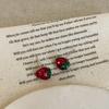 Niche Sweet Dripping Oil Strawberry Stud Earrings Female Gentle And Cute Personality Fashion Temperament Commuter Versatile Earrings