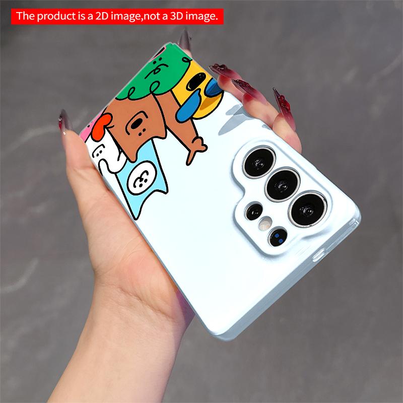 2DFlat Samsung phone case Colorful Cartoon Animal Friends Phone Case Applicable to Galaxy S23 S24 S25ULTRA S26 A12 A14 A15 A16 A54 A55