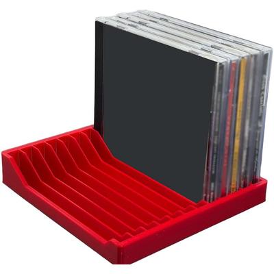 Caixa de Armazenamento para Discos de CD com Suporte de Exibição, Acomoda 12 Estojos, Rack de Plástico que Economiza Espaço para Organização de Mesa em Casa e no Escritório, Preto