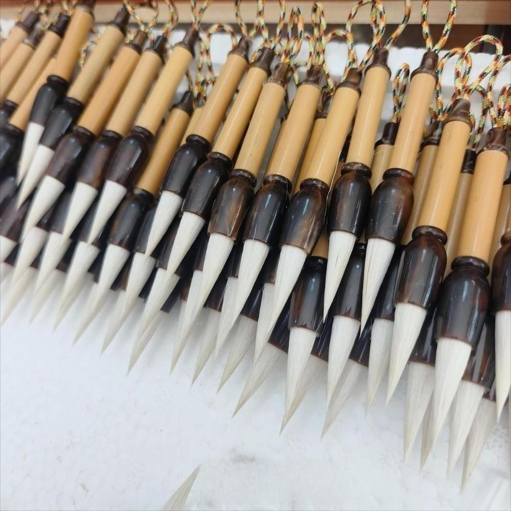 Portable Mini Chinese Calligraphy Brush 9cm Size Bamboo Handle Pocket Size Writing Brush Small Reusable
