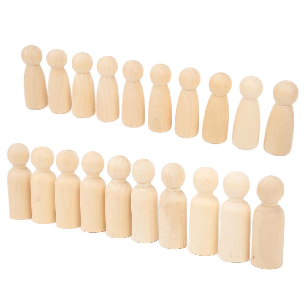 10 Pcs Wooden Peg Doll 75mm 3.0in Safe BurrFree Develop HandsOn Skills DIY Accessories for Decoratio
