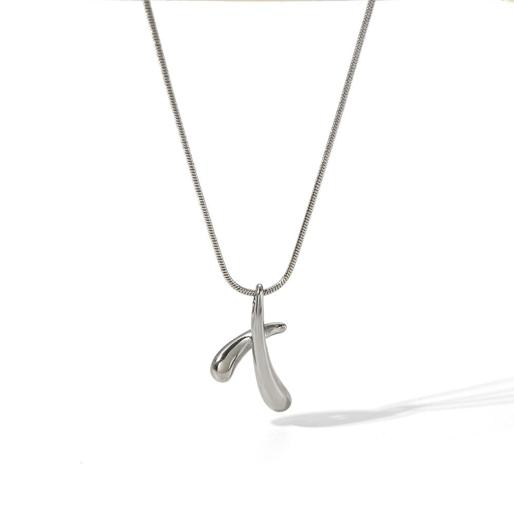 Pendant Hip Hop Clavicle Chain Women s Stainless Steel Necklace Metal Texture Waterproof Trendy Simple Jewelry Bijoux
