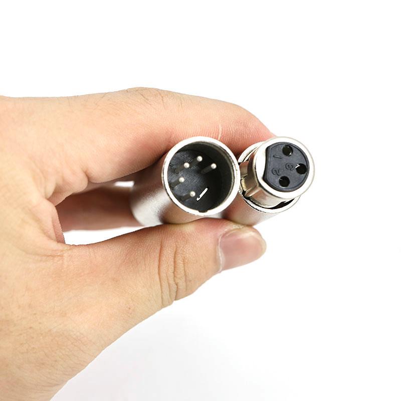 Metal 3Pin XLR male To 5Pin female Converter Audio Lighting power Adapter 3Pin female To 5Pin male Connector Stage Theatre Light