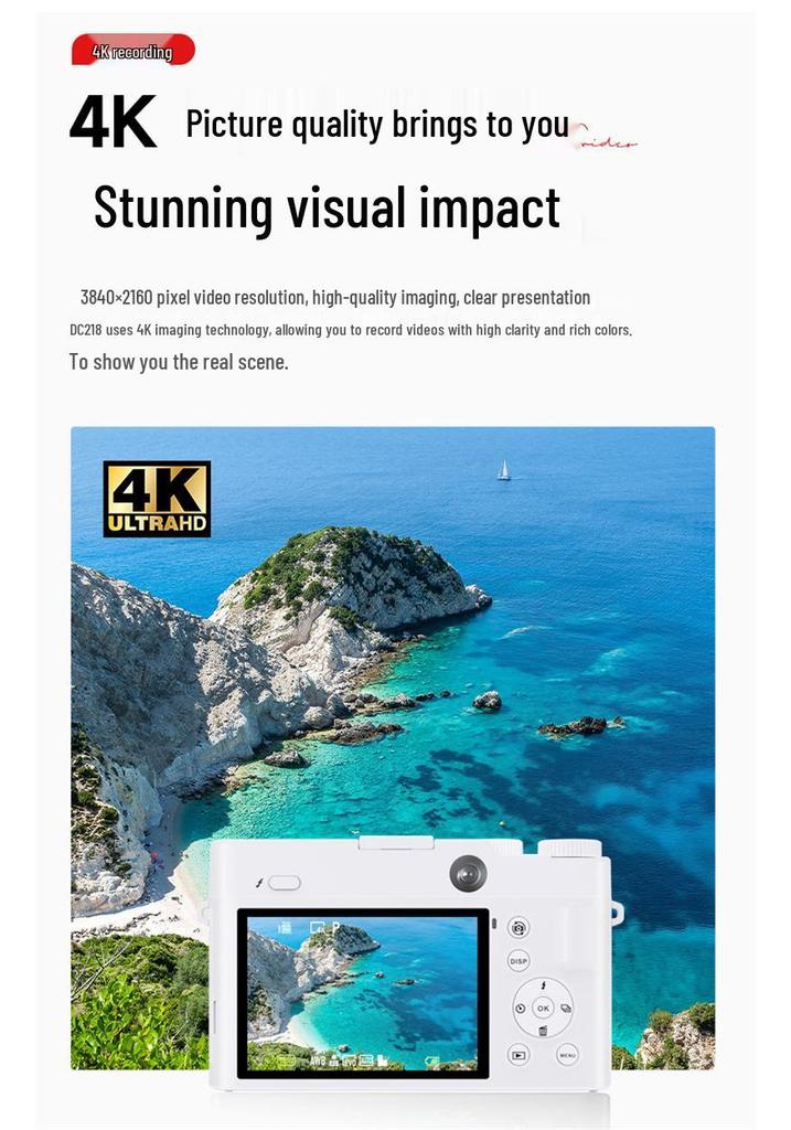 Entry-Level DC218 Student Mirrorless DSLR with 64MP HD Digital Camera