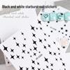 Black & White Nail Decals - Star, Heart, Bow Designs