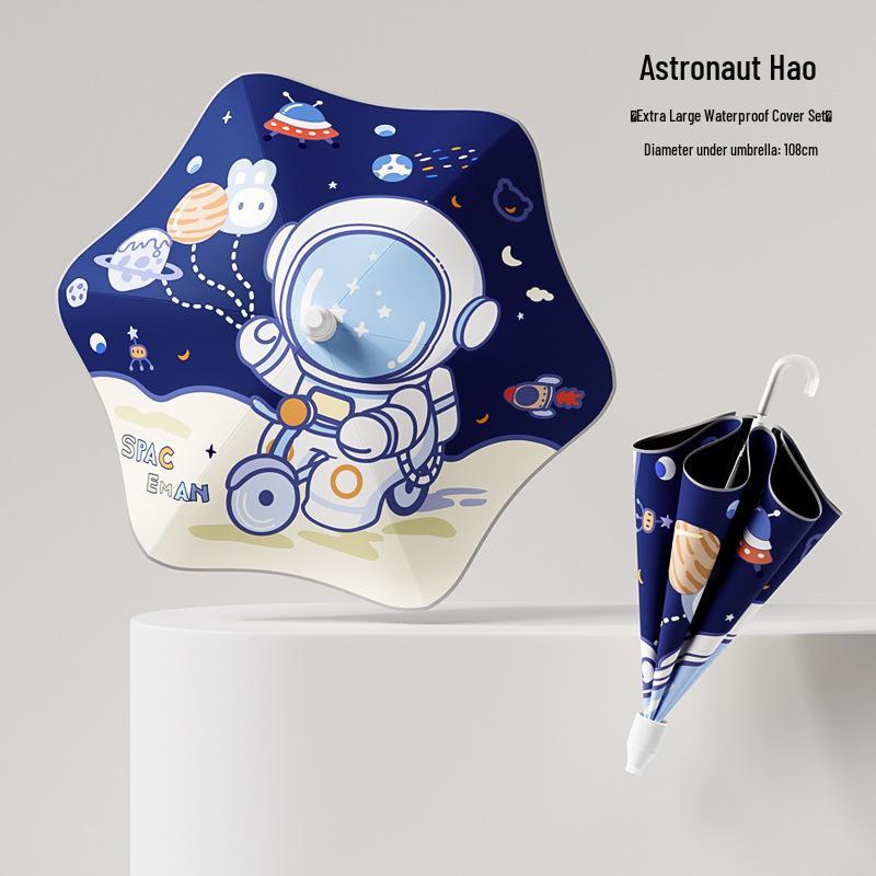 Großer Kinder-Doppelpersonen-Regenschirm für die Schule, wasserdicht, mit langem Griff