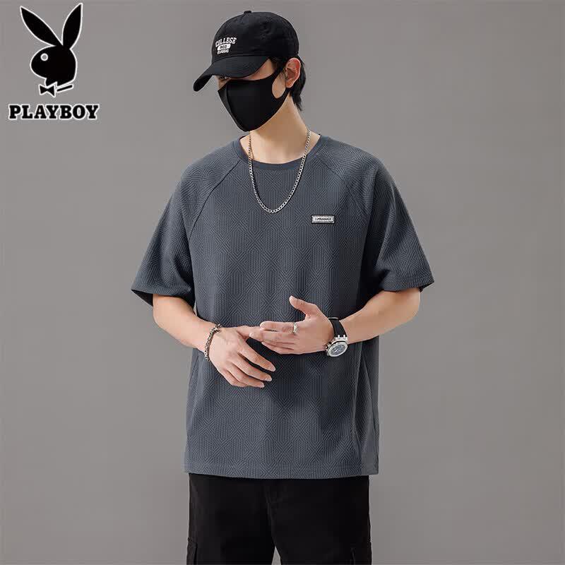 

Playboy Men s Japanese Retro Ice Silk Short Sleeve T-Shirt M