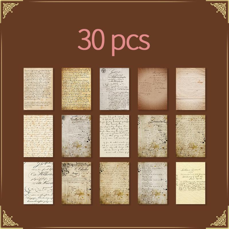 30 Sheets Vintage newspaper map art decor diary album Background paper Decorative Scrapbooking material paper