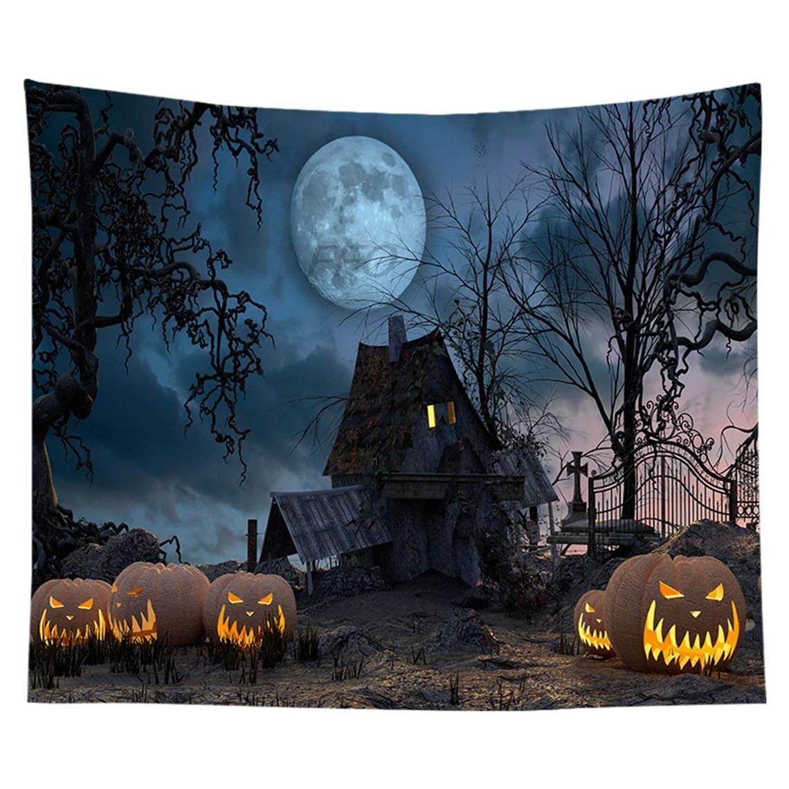 

Домашний декор Тыква Хэллоуин гобелен настенный большой художественный эстетический декор комнаты гобелен Тыква Хэллоуин 230x180 см Tapiz 100X75CM
