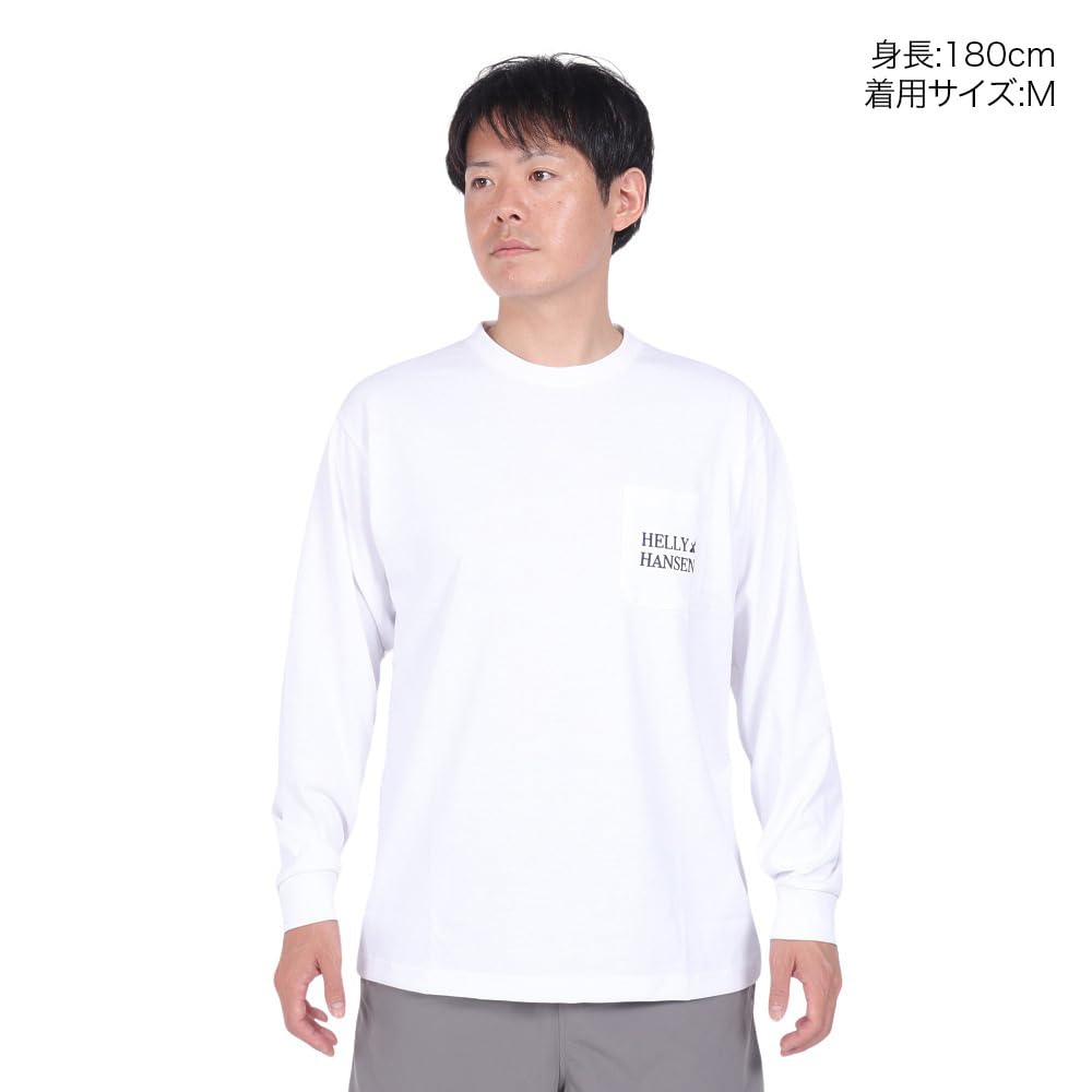 Helly Hansen HH32466 Long Sleeve HH Logo Sail Tee, Unisex, Clear White, Size S