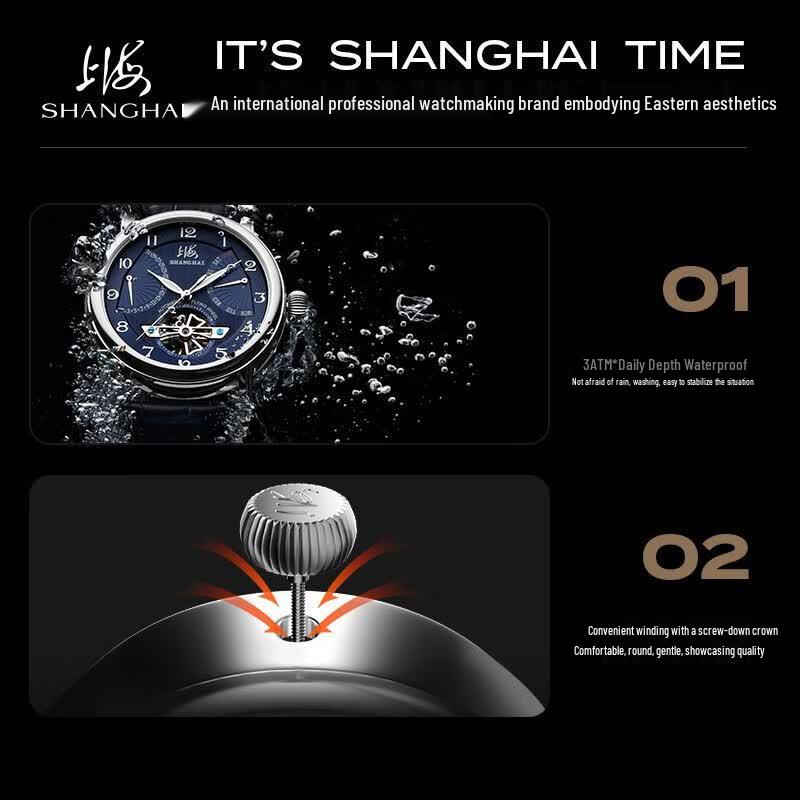 Shanghai S8924 Men's Luminous Automatic Mechanical Watch