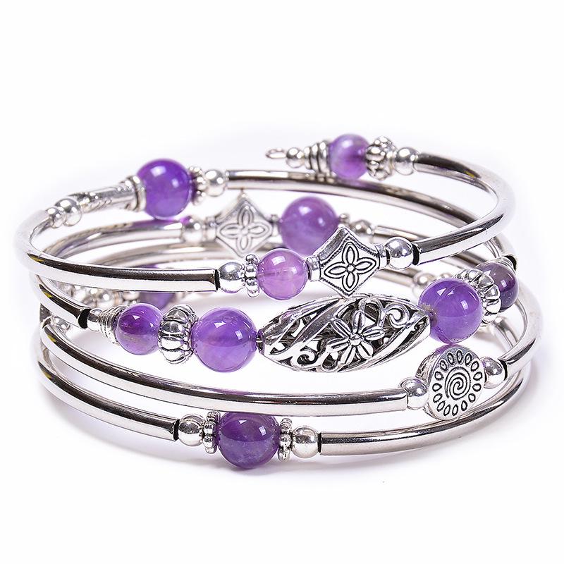 Bohemian Emperor Stone Multi-layer Wrap Bracelet – Women's Natural Stone Beaded Bangle