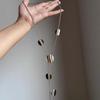 European and American Style Long Silver Smooth Disc Tassel Necklace, Light Luxury, Simple and Unique, Adjustable Sweater Chain Accessory