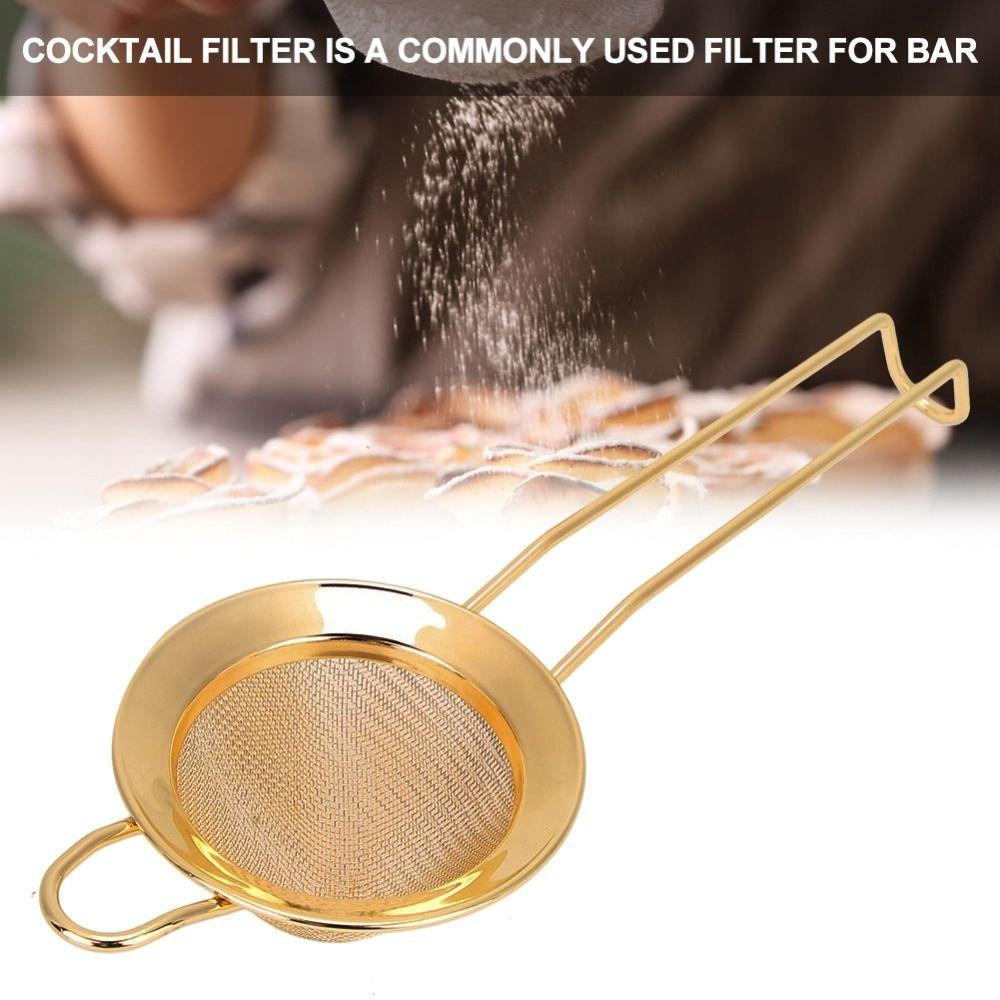 304 Stainless Steel Cone Shape Cake Powder Filter Long Handle Fine Mesh Strainer  Baking