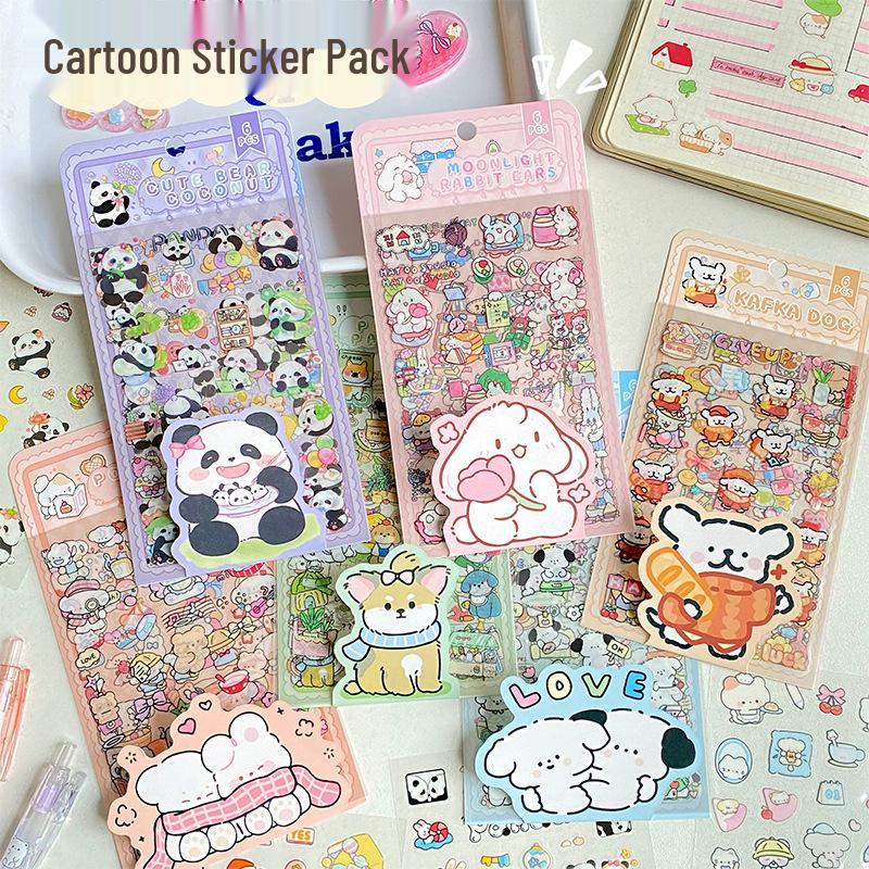 

Creative Cute Cartoon Pet Stickers: Waterproof, DIY Mini Pack for Kids Hand Accounts