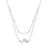 Wind natural crystal stone temperament sense crystal heart beating collarbone chain s925 sterling silver heartbeat necklace women's fashion gift