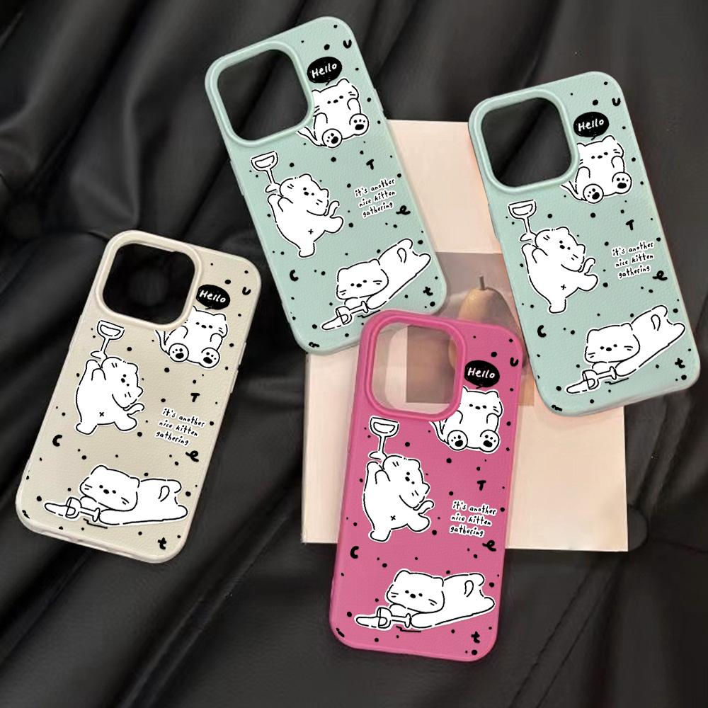 Phone Case for iPhone 11 13 Case iPhone 12 14 15 16 Pro Max 12 Pro 15 Plus Leather Painted Waterproof Drop-proof and Wear-resistant Cartoon