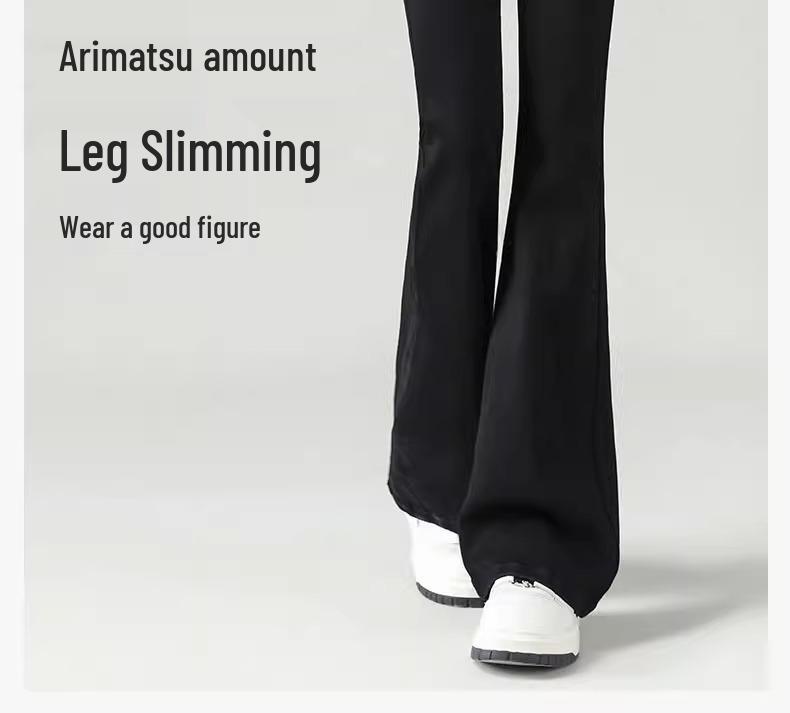 Women's Elastic High Waist Micro Flare Pants - Slimming Black Jeans for Spring & Autumn 2025